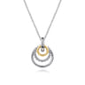 14K Yellow Gold and 925 Sterling Silver Bujukan Pendant Necklace