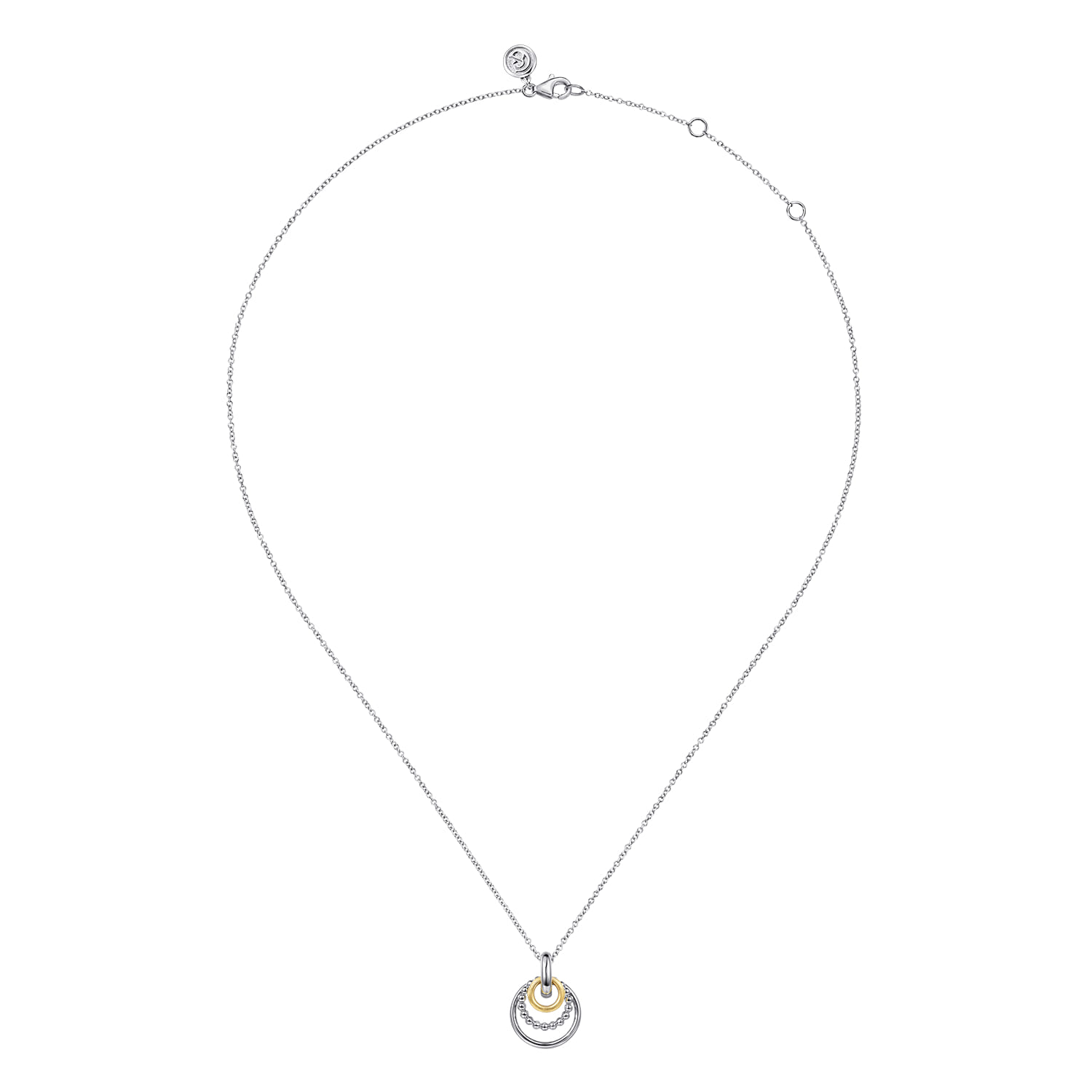 14K Yellow Gold and 925 Sterling Silver Bujukan Pendant Necklace - Shot 2