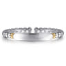 14K Yellow Gold and 925 Sterling Silver Bujukan Personalize Open Bangle Bracelet