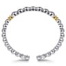 14K Yellow Gold and 925 Sterling Silver Bujukan Round Amethyst Bangle