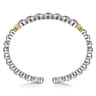 14K Yellow Gold and 925 Sterling Silver Bujukan Round Amethyst Bangle