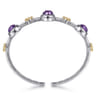 14K Yellow Gold and 925 Sterling Silver Bujukan Round Amethyst Station Bangle