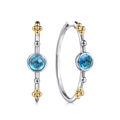 14K-Yellow-Gold-and-925-Sterling-Silver-Bujukan-Round-Blue-Topaz-Elongated-Oval-Classic-Hoop-Earrings1