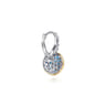 14K Yellow Gold and 925 Sterling Silver Bujukan Round Blue Topaz Leverback Earrings