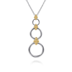 14K-Yellow-Gold-and-925-Sterling-Silver-Bujukan-Round-Link-Pendant-Necklace1