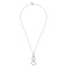 14K Yellow Gold and 925 Sterling Silver Bujukan Round Link Pendant Necklace