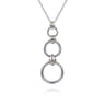 14K Yellow Gold and 925 Sterling Silver Bujukan Round Link Pendant Necklace
