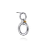 14K Yellow Gold and 925 Sterling Silver Bujukan Round Link Stud Earrings