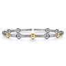 14K Yellow Gold and 925 Sterling Silver Bujukan Split Bangle Bracelet