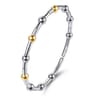 14K Yellow Gold and 925 Sterling Silver Bujukan Split Bangle Bracelet