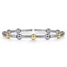 14K Yellow Gold and 925 Sterling Silver Bujukan Split Bangle Bracelet