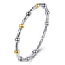 14K Yellow Gold and 925 Sterling Silver Bujukan Split Bangle Bracelet