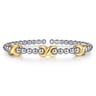 14K Yellow Gold and 925 Sterling Silver Bujukan Station Bangle