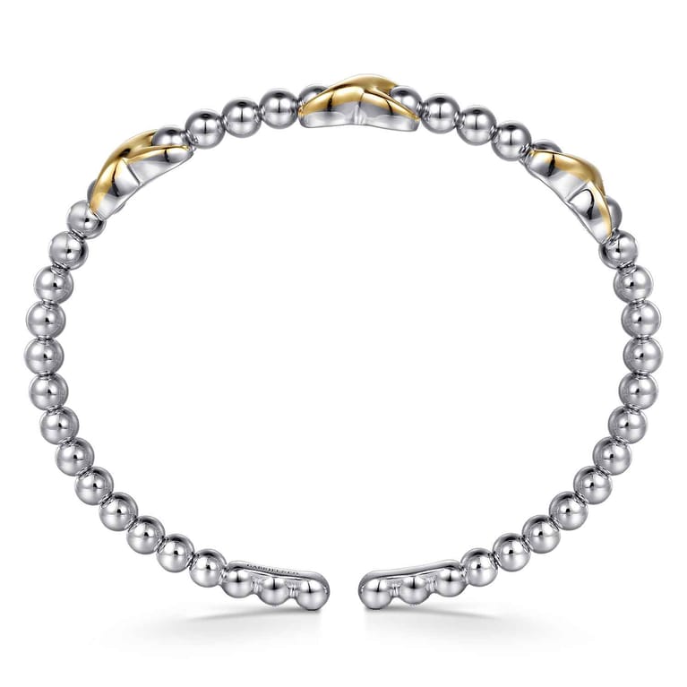 14K Yellow Gold and 925 Sterling Silver Bujukan Station Bangle - Shot 3