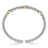 14K Yellow Gold and 925 Sterling Silver Bujukan Station Bangle