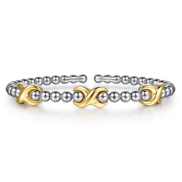 Gold and Silver Beaded Bangle