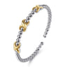 14K Yellow Gold and 925 Sterling Silver Bujukan Station Bangle