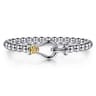 14K Yellow Gold and 925 Sterling Silver Bujukan Stirrup Bangle Bracelet