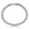 14K Yellow Gold and 925 Sterling Silver Bujukan Stirrup Bangle Bracelet