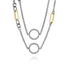 14K Yellow Gold and 925 Sterling Silver Bujukan Transformable Layered Necklace