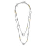 14K Yellow Gold and 925 Sterling Silver Bujukan Transformable Layered Necklace