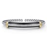 14K Yellow Gold and 925 Sterling Silver Bujukan White Sapphire Bangle with Black Enamel