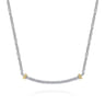 14K Yellow Gold and 925 Sterling Silver Bujukan White Sapphire Bar Necklace