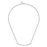 14K Yellow Gold and 925 Sterling Silver Bujukan White Sapphire Bar Necklace