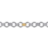 14K Yellow Gold and 925 Sterling Silver Bujukan White Sapphire Clover Link Chain Bracelet
