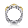 14K Yellow Gold and 925 Sterling Silver Bujukan White Sapphire Clover Smart Ring Enhancer