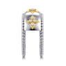 14K Yellow Gold and 925 Sterling Silver Bujukan White Sapphire Clover Smart Ring Enhancer
