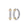 14K Yellow Gold and 925 Sterling Silver Bujukan White Sapphire Hoops