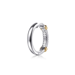 14K Yellow Gold and 925 Sterling Silver Bujukan White Sapphire Hoops