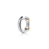14K Yellow Gold and 925 Sterling Silver Bujukan White Sapphire Huggie Earrings
