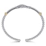 14K Yellow Gold and 925 Sterling Silver Bujukan White Sapphire Infinity Cuff Bracelet