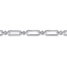 14K Yellow Gold and 925 Sterling Silver Bujukan White Sapphire Link Chain Bracelet