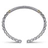 14K Yellow Gold and 925 Sterling Silver Bujukan White Sapphire Open Bangle Bracelet
