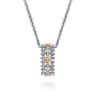 14K Yellow Gold and 925 Sterling Silver Bujukan White Sapphire Pendant Necklace