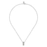 14K Yellow Gold and 925 Sterling Silver Bujukan White Sapphire Pendant Necklace