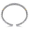 14K Yellow Gold and 925 Sterling Silver Bujukan White Sapphire Scallop Open Bangle Bracelet