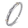 14K Yellow Gold and 925 Sterling Silver Bujukan White Sapphire Split Bangle Bracelet