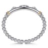 14K Yellow Gold and 925 Sterling Silver Bujukan White Sapphire Split Bangle Bracelet