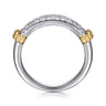 14K Yellow Gold and 925 Sterling Silver Bujukan White Sapphire Stackable Ring