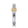 14K Yellow Gold and 925 Sterling Silver Bujukan White Sapphire Stackable Ring