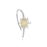 14K Yellow Gold and 925 Sterling Silver Bujukan White Sapphire Starburst Drop Earrings