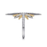 14K Yellow Gold and 925 Sterling Silver Bujukan White Sapphire Starburst Ladies Ring