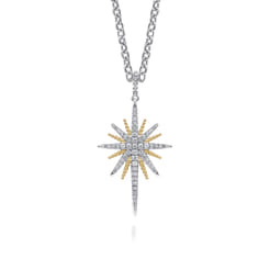 14K-Yellow-Gold-and-925-Sterling-Silver-Bujukan-White-Sapphire-Starburst-Pendant-Necklace1