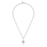 14K Yellow Gold and 925 Sterling Silver Bujukan White Sapphire Starburst Pendant Necklace