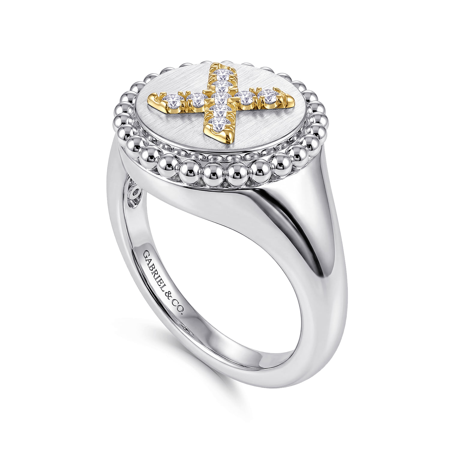 Silver/14K Yellow Gold Signet Bujukan [Ring Type]. SKU