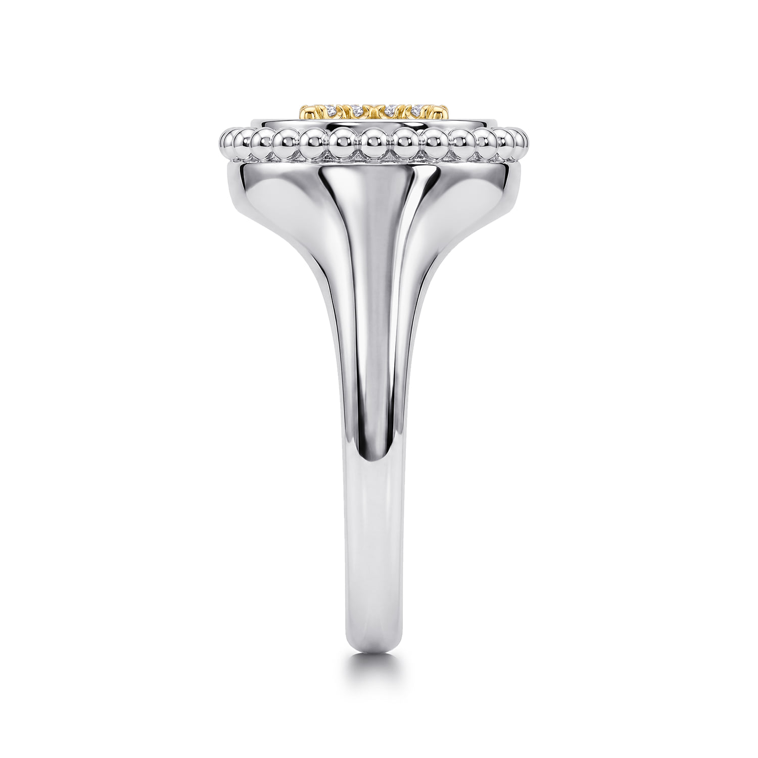 Silver/14K Yellow Gold Signet Bujukan [Ring Type]. SKU